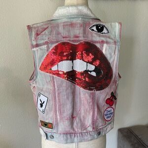 Custom made denim vest